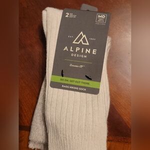 Alpine Design Ragg Hiking Sock 2 Pack Crewcut Mens Size Medium 6-9